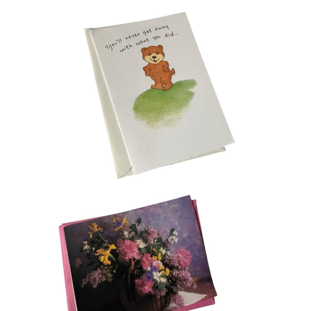 Lot Vintage Thank You and Blank Note Cards Mixed Designs Assorted Envelopes - Picture 3 of 7